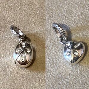 🆕 Brighton Transformer charm Switch from oval to heart Silver w crystals Retired